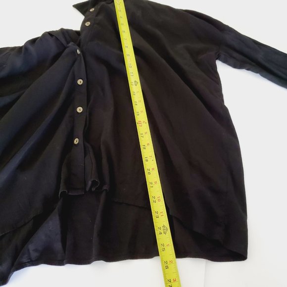 Anthropologie Michael Stars Blouse Oversized Button Down Relaxed Black S - Picture 9 of 10